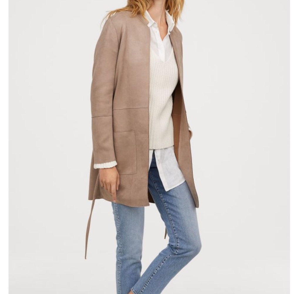NWT H&M Faux Suede Open Jacket
